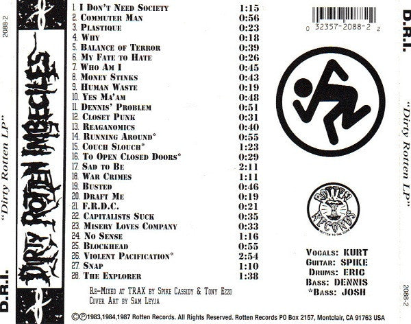 D.R.I.* : Dirty Rotten LP (CD)