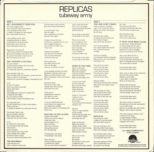 Tubeway Army : Replicas (LP, Album)