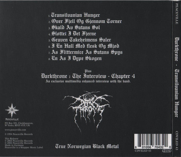 Darkthrone : Transilvanian Hunger (CD, Album, Enh, RE, RM, Dig)