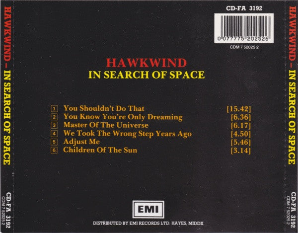 Hawkwind : X In Search Of Space (CD, Album, RE)