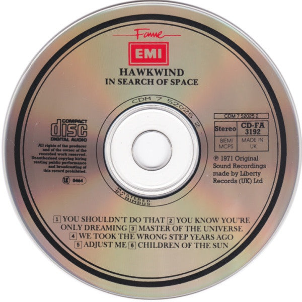 Hawkwind : X In Search Of Space (CD, Album, RE)