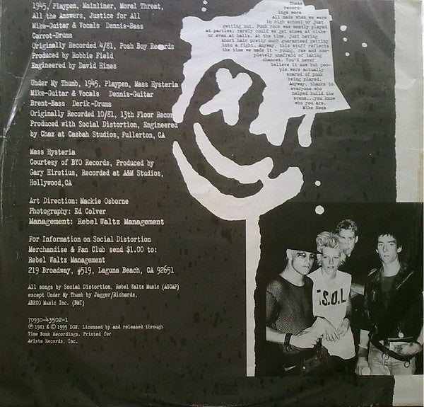 Social Distortion : Mainliner (Wreckage From The Past) (LP, Comp)