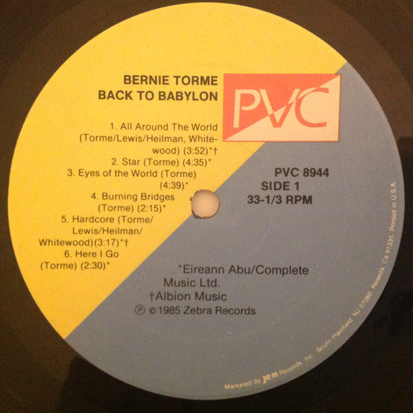Tormé : Back To Babylon (LP, Album)