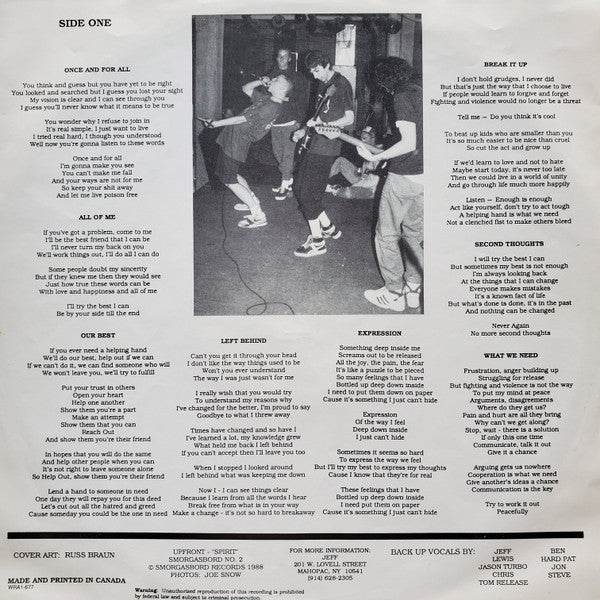 Up Front (2) : Spirit (LP, Album)