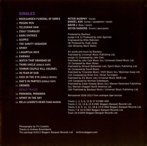 Bauhaus : 5 Albums (CD, Album, RE, RM + CD, Album, RE, RM + CD, Album,)