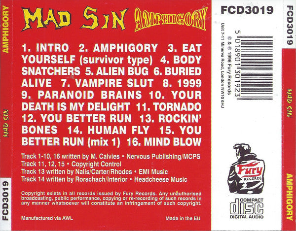 Mad Sin : Amphigory (CD, Album, RE)