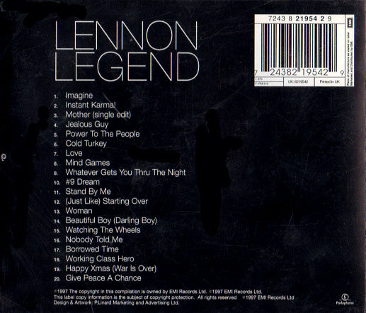 John Lennon : Lennon Legend (The Very Best Of John Lennon) (CD, Comp, EMI)