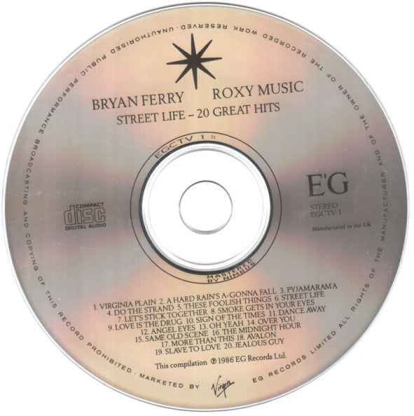 Bryan Ferry / Roxy Music : Street Life - 20 Great Hits (CD, Comp)