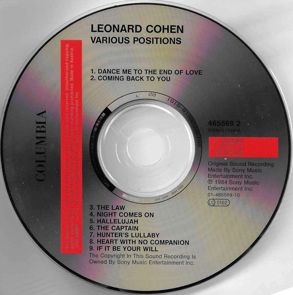 Leonard Cohen : Various Positions (CD, Album, RE)