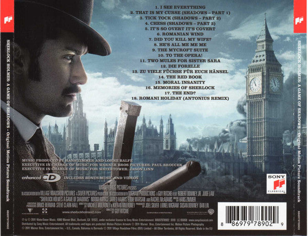 Hans Zimmer, Lorne Balfe : Sherlock Holmes: A Game Of Shadows - Original Motion Picture Soundtrack (CD, Album, Enh)