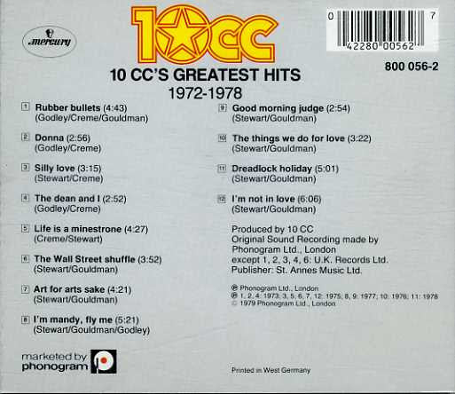 10cc : Greatest Hits 1972-1978 (CD, Comp, RE)