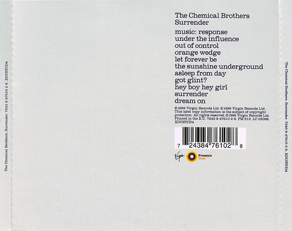 The Chemical Brothers : Surrender (CD, Album, EMI)
