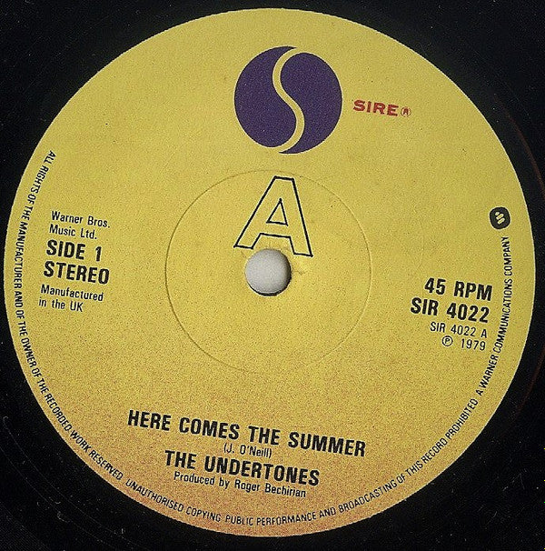 The Undertones : Here Comes The Summer (7", Single, Lar)