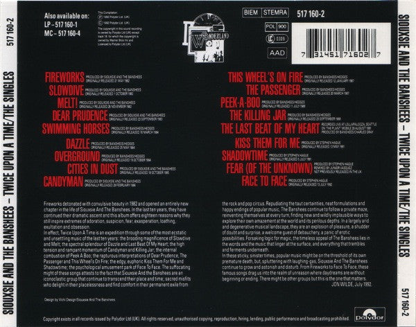 Siouxsie & The Banshees : Twice Upon A Time - The Singles (CD, Comp)
