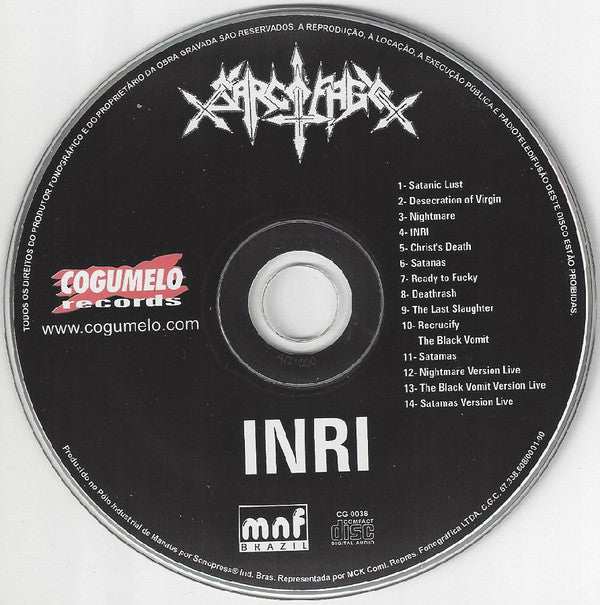 Sarcófago : I.N.R.I. (CD, Album, RE, RP, AH)