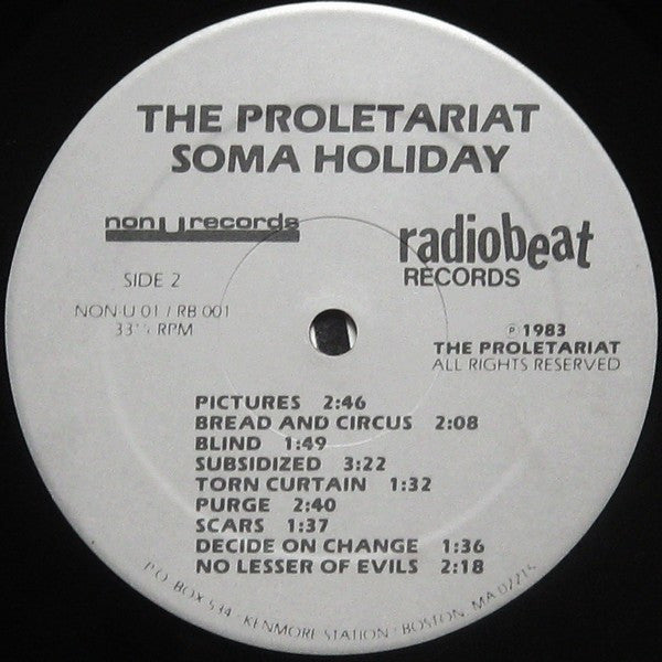 The Proletariat : Soma Holiday (LP, Album, RP)