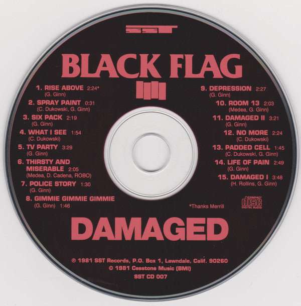 Black Flag : Damaged (CD, Album, RE, RP)