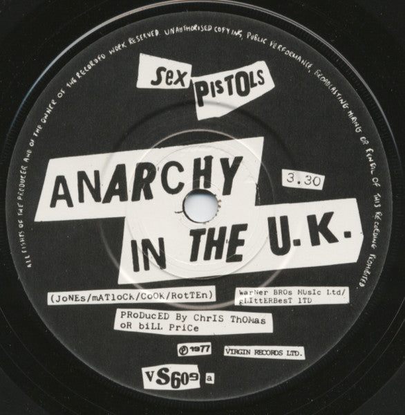 Sex Pistols : Anarchy In The U.K. (7", Single, RE, CBS)
