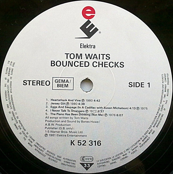 Tom Waits : Bounced Checks (LP, Comp, RE)