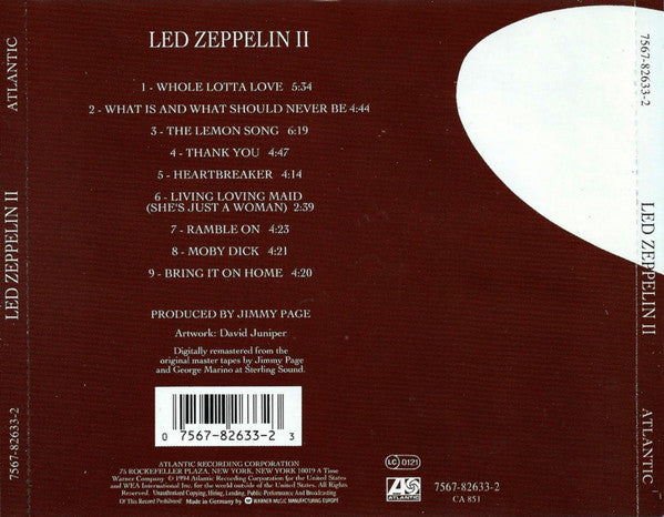 Led Zeppelin : Led Zeppelin II (CD, Album, RE, RM, RP)