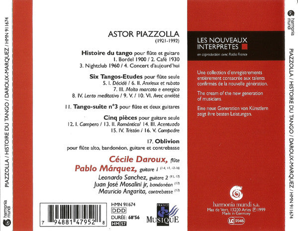 Piazzolla* - Cécile Daroux, Pablo Marquez* : Histoire Du Tango (CD, Album)