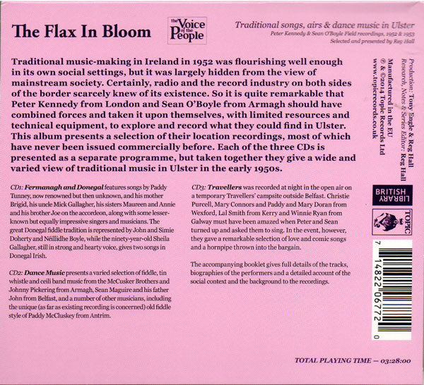 Various : The Flax In Bloom. Traditional Songs, Airs & Dance Music In Ulster. (3xCD, Comp, Gat)