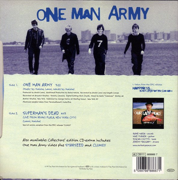Our Lady Peace : One Man Army (7", Single, Num, Blu)