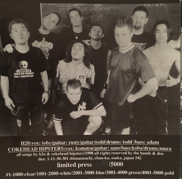 H2O (7) / Coke Head Hipsters : Responsible / Hiding Truth (2x7", Ltd, Num, blu)