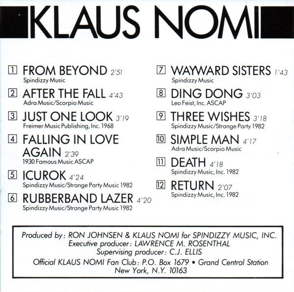 Klaus Nomi : Simple Man (CD, Album, RE)