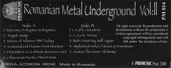 Various : Romanian Metal Underground Vol: II (Cass, Comp)