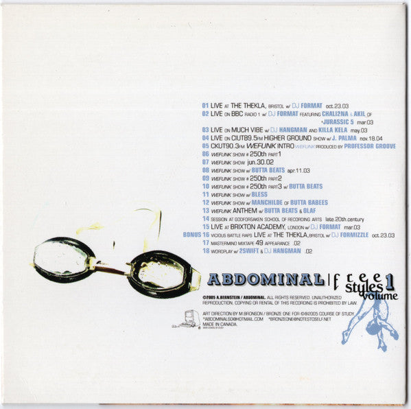 Abdominal : Freestyles Volume 1 (CDr, Album, Ltd, Car)