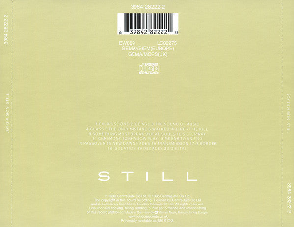 Joy Division : Still (CD, Album, RE, WMM)