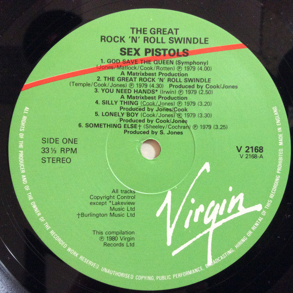Sex Pistols : The Great Rock 'N' Roll Swindle (LP, Comp, RE)