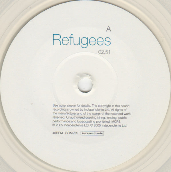 The Tears : Refugees (7", Single, Ltd, Cle)
