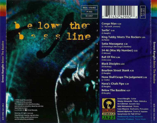 Ernest Ranglin : Below The Bassline (CD, Album, PMD)