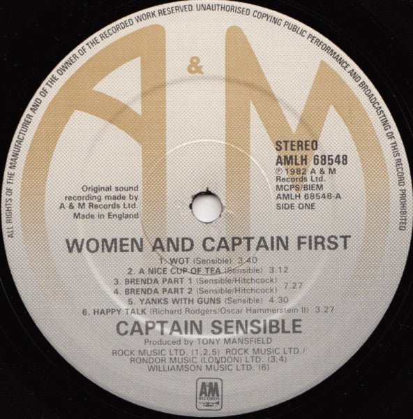 Captain Sensible : Women And Captains First (LP, Album, Ast)