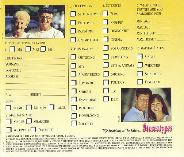 Blur : Stereotypes (CD, Single)