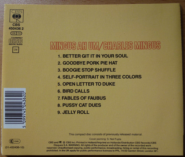Charles Mingus : Mingus Ah Um  (CD, Album, RE, RM)