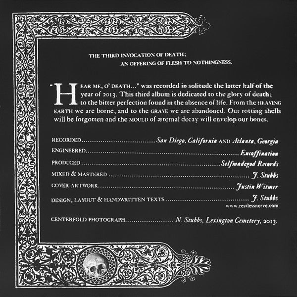 Encoffination : III: Hear Me, O' Death (Sing Thou Wretched Choirs) (CD, Album)