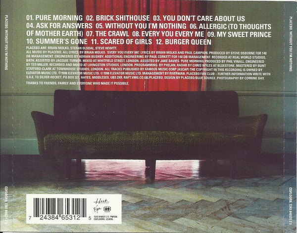 Placebo : Without You I'm Nothing (CD, Album, Red)