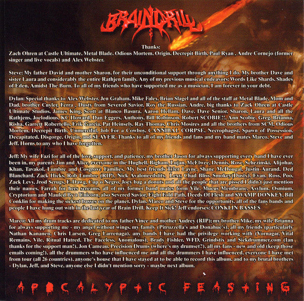 Brain Drill : Apocalyptic Feasting (CD, Album)