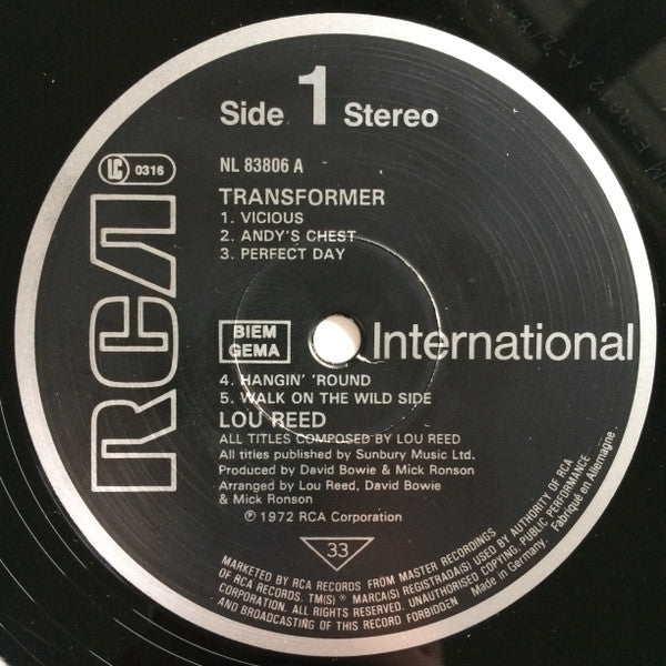 Lou Reed : Transformer (LP, Album, RE)