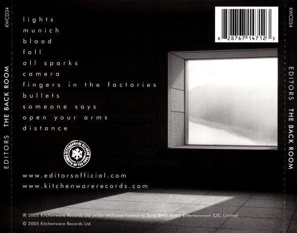Editors : The Back Room (CD, Album)