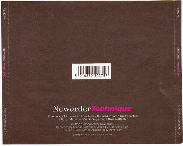 New Order : Technique (CD, Album)
