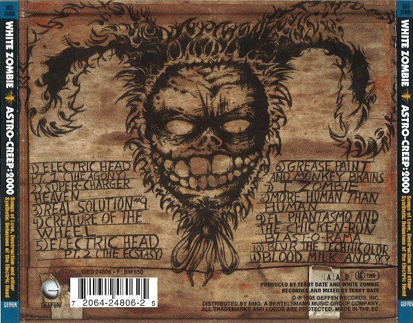 White Zombie : Astro-Creep: 2000 (Songs Of Love, Destruction And Other Synthetic Delusions Of The Electric Head) (CD, Album)