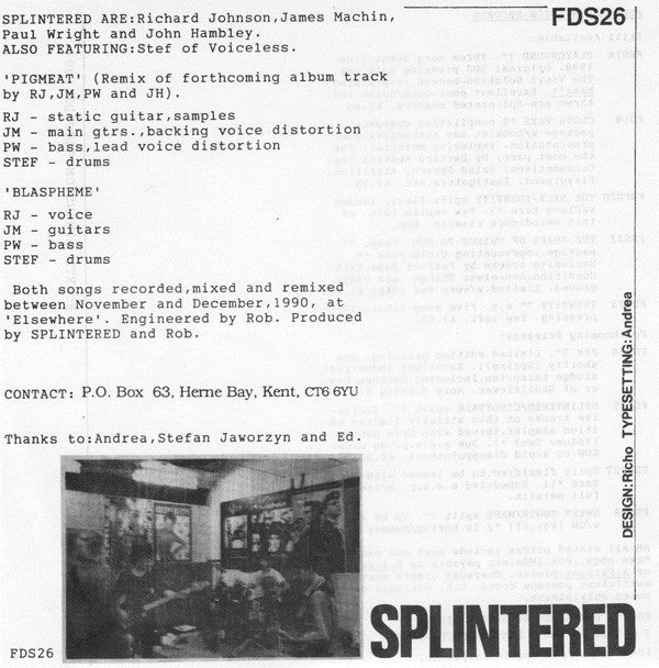 Splintered : Pigmeat (Remix) (7", Ltd, Num)