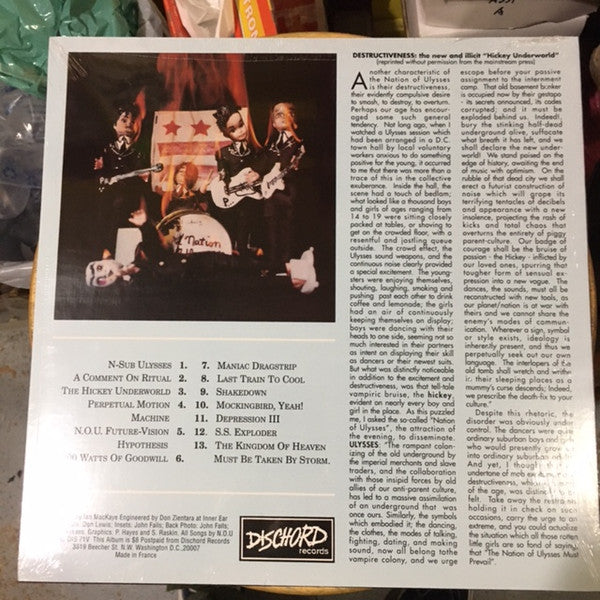 The Nation Of Ulysses : Plays Pretty For Baby (LP, Album, RE, RP, $8 )
