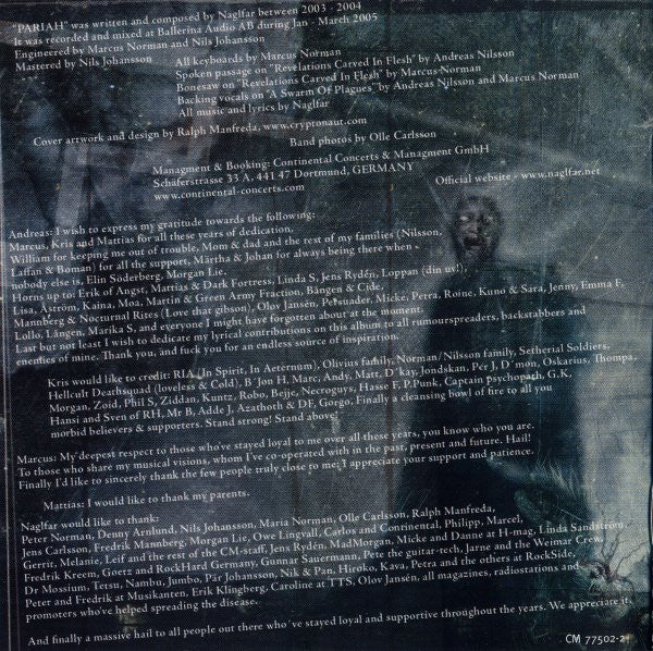 Naglfar : Pariah (CD, Album, Ltd, Dig)