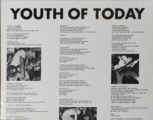 Youth Of Today : Break Down The Walls (LP, Album, RE)