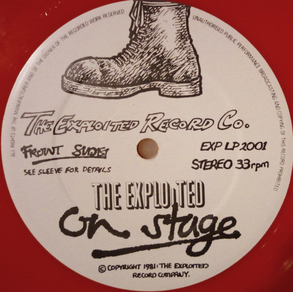 The Exploited : On Stage (LP, Album, P/Unofficial, Red)